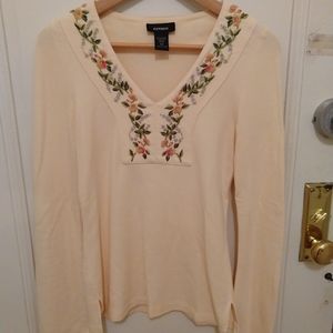 Express floral embroidered tunic XS
